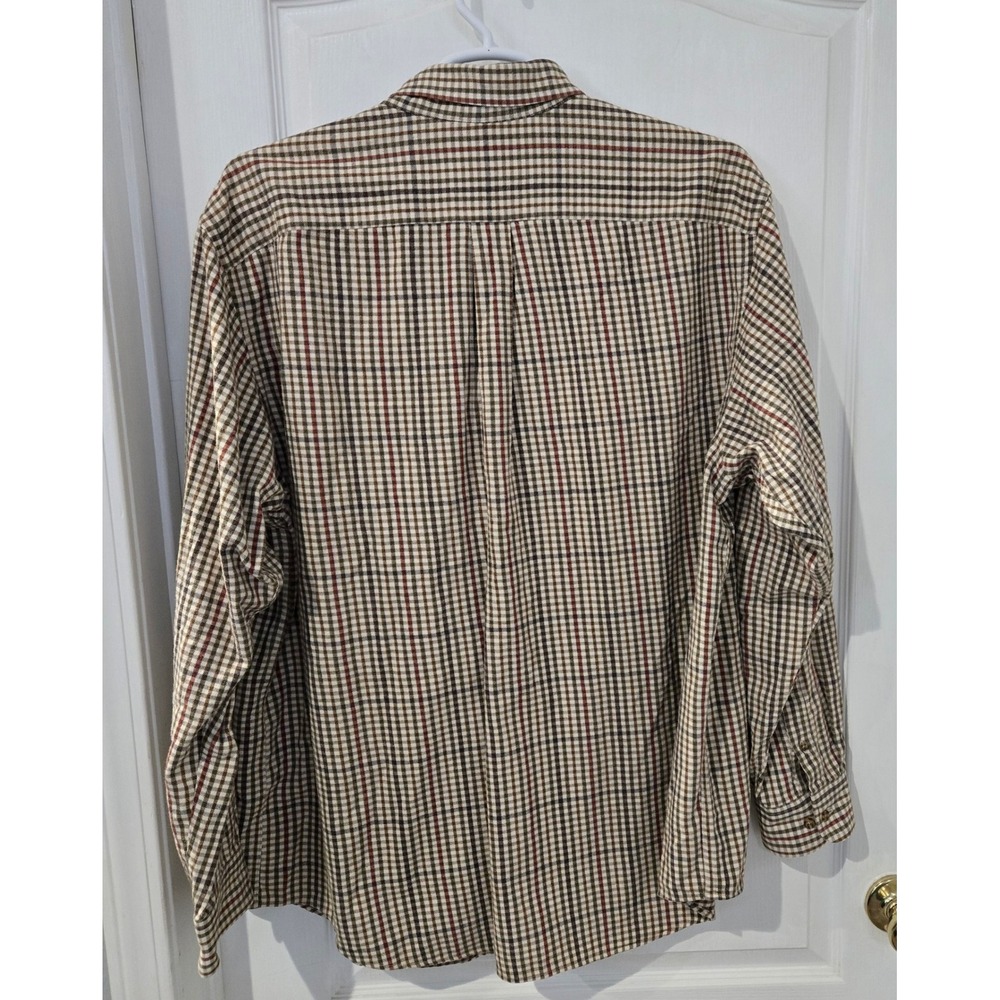 Roundtree & Yorke Button Down Mens 2XT Brown Plaid Excellent Long Sleeve Cotton - Picture 2 of 8